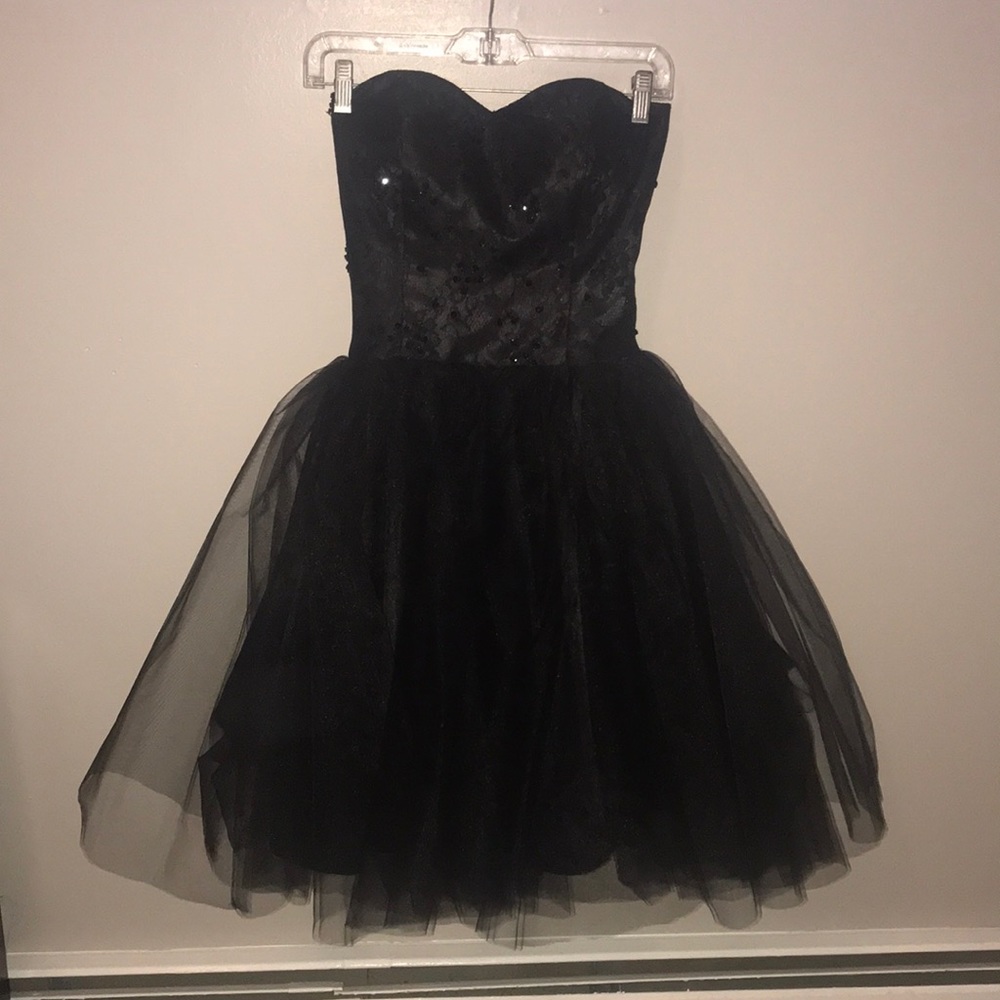 Black tulle dress